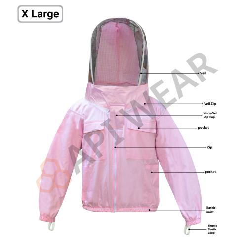 X LARGE SIZE PINK COLOR THREE LAYERS MESH BEEKEEPING BEE VENTILATED COOL