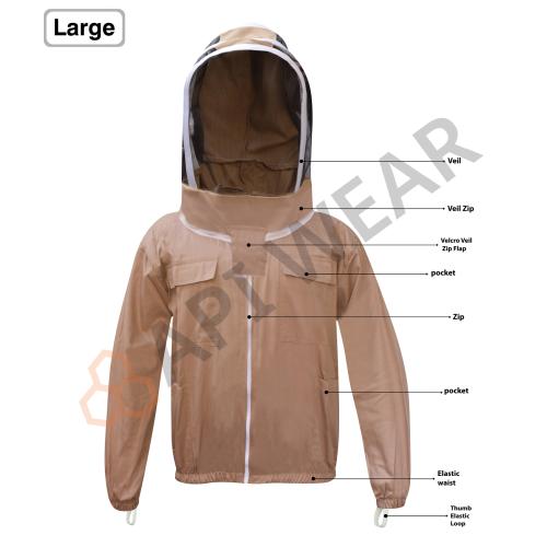 LARGE SIZE BROWN COLOR THREE LAYERS MESH BEEKEEPING BEE VENTILATED COOL